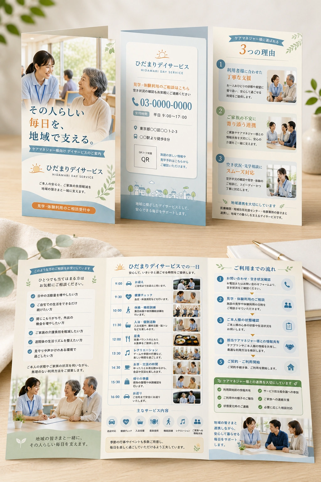 ケアマネ向けリーフレットの制作サンプル